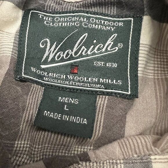 Woolrich Men’s Plaid Casual Short Sleeve Button Down Shirt Large - Picture 3 of 4